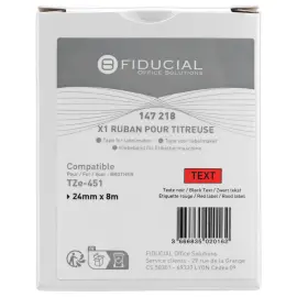Ruban comp BROTHER TZE 451 24mm - noir/rouge 