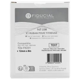Ruban comp BROTHER lamin&eacute; flexible TZe-FX231 12mm blanc impresison nr 
