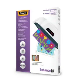100 Pochettes de plastification mates - A4 - Recycl&eacute;es - Fellowes 