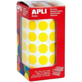 168 pastilles gommettes de signalisation rondes -  &Oslash;15 mm - jaune - APLI 