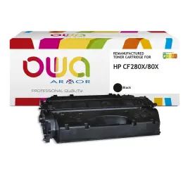 Toner &eacute;quivalent HP CF280X Jumbo tr&egrave;s haute capacit&eacute; - Noir - Owa 