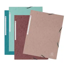 4 Chemises &eacute;lastiques 3 rabats Skandi coloris assortis - EXACOMPTA 