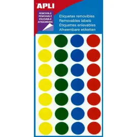 Pastilles gommettes de signalisation rondes - &Oslash;15 mm - Coloris assortis - APLI 