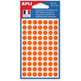 Pastilles gommettes de signalisation rondes - &Oslash; 8 mm - rouge - APLI 