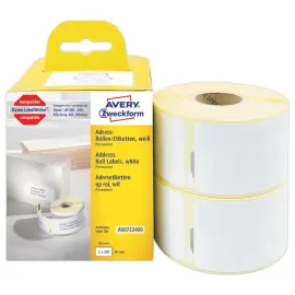 2 Rouleaux de 260 &eacute;tiquettes blanches 36x89 mm pour DYMO LW 450 