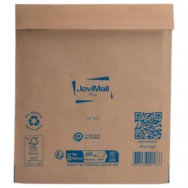 100 Pochette &agrave; bulles d'air Kraft recycl&eacute; 140gr 22x26 cm 