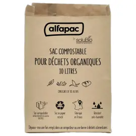 50 sacs papier kraft 10L &agrave; fond plat 
