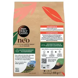 12 Dosettes de caf&eacute; Espresso NEO par Dolce gusto 