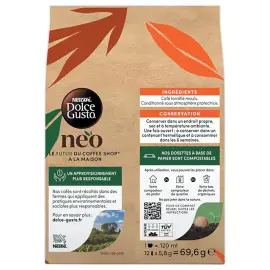 12 Dosettes de caf&eacute; Lungo NEO par Dolce gusto 