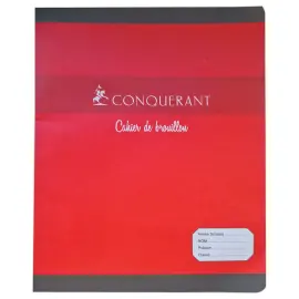 Cahier agraf&eacute; CONQUERANT 56g, 17x22 cm, Sey&egrave;s,48 pages 