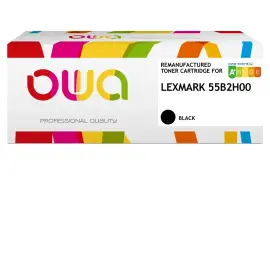Toner eq. LEXMARK 55B2H00 - OWA - Haute capacit&eacute; - Noir 