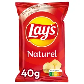 Lot de 20 CHIPS LAYS NATURE 40GR 
