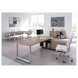 Bureau direction Florence cr&eacute;dence - pieds chrome 