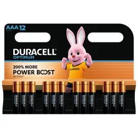 12 Piles Optimum AAA - Duracell 