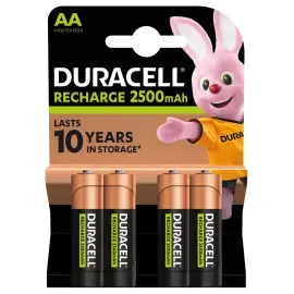 4 Piles rechargeables - Piles AA - 2 500 mAh - Duracell 