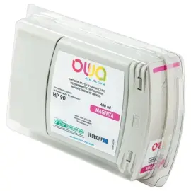 Cartouche B45123OW OWA pour traceurs compatible HP90 400 ml - Magenta 