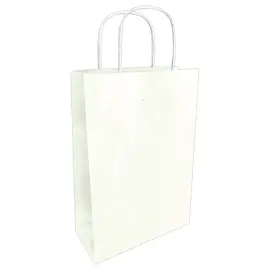 50 sacs papier &agrave; poign&eacute;es torsad&eacute;es : 34 x 14 x 39.5 cm -  Blanc 