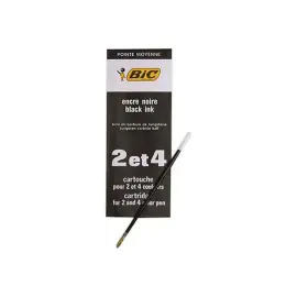 Recharge pour stylo 4 couleurs - Pointe moyenne - Noir - BIC 
