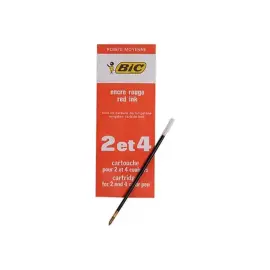 Recharge pour stylo 4 couleurs - Pointe moyenne - Rouge - BIC 