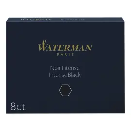 8 Cartouches longues internationales pour stylo plume - Noir - WATERMAN 