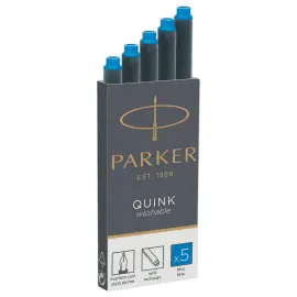 5 Cartouches d'encre PARKER Quinck pour Stylo plume - Bleu effa&ccedil;able 