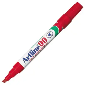 Marqueur permanent - Pointe biseaut&eacute;e - rouge - ARTLINE 90 