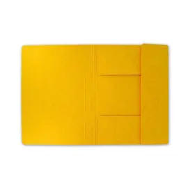 Chemise carte 3 rabats sans &eacute;lastique - Jaune - EXACOMPTA 