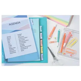 Jeu d'intercalaires en plastique ELBA pour format A4 - 6 onglets personnalisables 