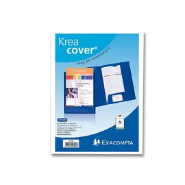 10 Chemises personnalisables 2 rabats - Kreacover EXACOMPTA - Blanc 