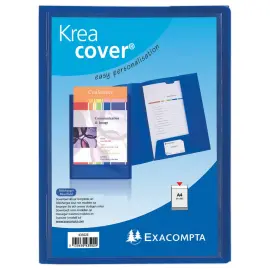 10 Chemises personnalisables 2 rabats - Kreacover EXACOMPTA - Bleu 