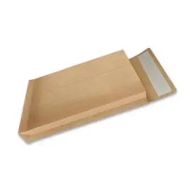 50 Pochettes &agrave; soufflet en kraft arm&eacute; brun - 120g - 280x380mm 