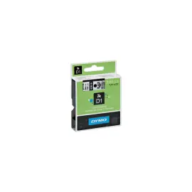 Ruban pour titreuse D1 - 7 m x 6 mm - Texte noir sur fond transparent - Dymo 
