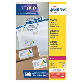 250 Planches de 14 &eacute;tiquettes adresses blanches pour imprimantes laser - 99,1 x 38,1 mm - AVERY 