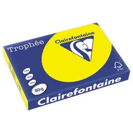 Ramette de papier couleur vive  A3 - Troph&eacute;e 80g - jaune soleil  - CLAIREFONTAINE 