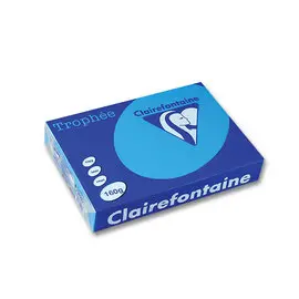 Ramette de 250 feuilles de papier couleurs vives A4  Troph&eacute;e 160g - Bleu turquoise - CLAIREFONTAINE 