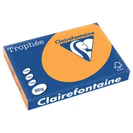 ramette de papier couleur pastel A3 CLAIREFONTAINE Troph&eacute;e 80g - Cl&eacute;mentine 