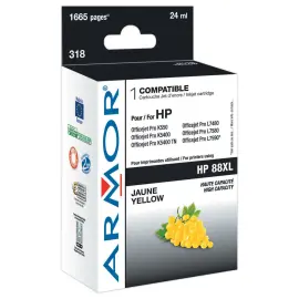 Cartouche d'encre ARMOR jaune compatible HP 88 
