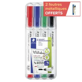 4 Marqueurs effa&ccedil;ables Lumocolor 341 - Staedtler 