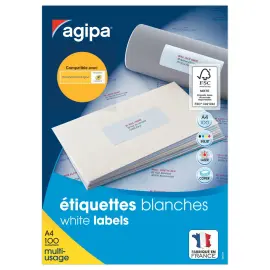 100 Planches d'&eacute;tiquettes multiusages - 70x37 mm - APLI 