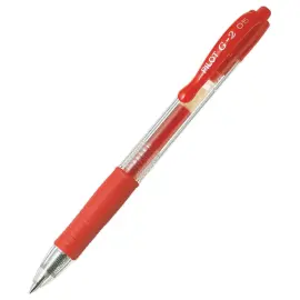 12 Stylos encre gel r&eacute;tractable et rechargeable G-2 - Rouge - Pilot 