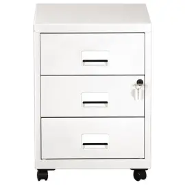 Caisson mobile en m&eacute;tal 3 tiroirs blanc 
