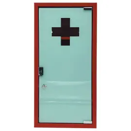 Armoire &agrave; pharmacie rouge 3 &eacute;tag&egrave;res 