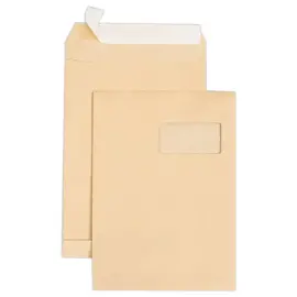 250 Pochettes autocollantes - 220 x 315 mm - Kraft 90g - Avec fen&ecirc;tre - IPC BONG 