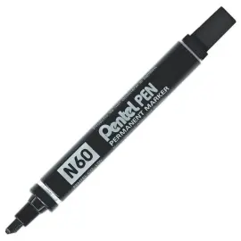 Marqueur encre ind&eacute;l&eacute;bile - Pointe Biseau noir - PENTEL N60 