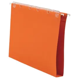 25 Dossiers suspendus pour tiroirs kraft recycl&eacute; - Fond 30 mm - Orange 