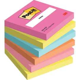 6 Blocs-notes repositionnables collection Poptimistic - 76 x 76 mm - 3M POST-IT 
