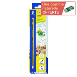 12 Crayons &agrave; papier - bois recycl&eacute; - 2B - Staedtler 