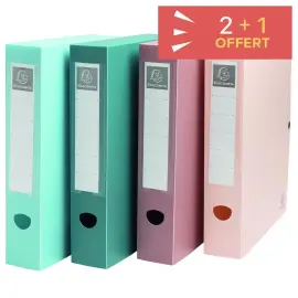 2 Bo&icirc;tes de classement Skandi + 1 offerte - dos 6 cm - couleur al&eacute;atoire - Exacompta 