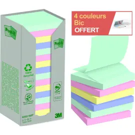 16 Blocs Z-Notes recycl&eacute;es Collection Nature - 76 x 76 mm - Post-It 