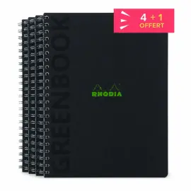 4 Cahiers Greenbook rigide + 1 offert - A4+ - 5x5 - 160 pages - Rhodia 